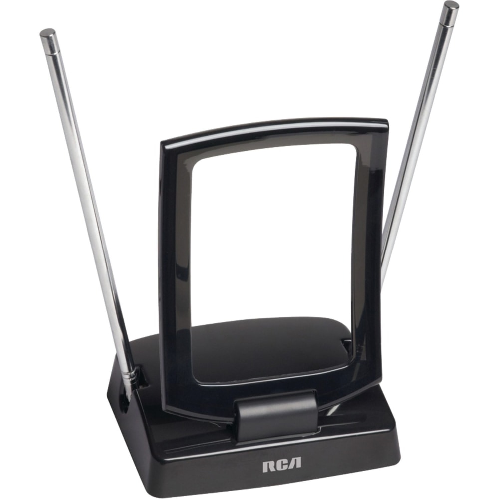 RCA Indoor Amplified FM and TV Antenna - Upto 40 Mile Range - FM, UHF, VHF - Indoor, HDTV Antenna - Black - Dipole MPN:ANT310E