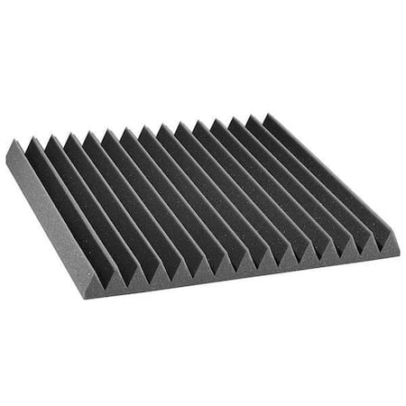 Acoustic Foam, 0.8 NRC, Foam, 24 in W, 24 in L, 2 in Thick, Gray, 12 PK MPN:2SF22CHA-HP