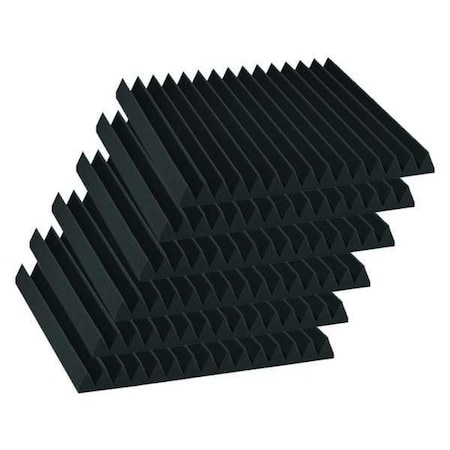 Acoustic Foam, 1.1 NRC, Foam, 24 in W, 24 in L, 4 in Thick, Gray, 6 PK MPN:4SF22CHA-HP