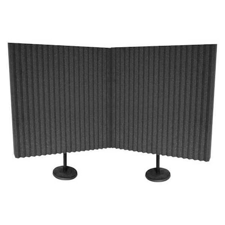 Acoustic Panel, Open Cell Polyurethane Foam, Polyester, Polypropylene, 24 in W, 24 in L, 3 in Thick MPN:DESKMAX