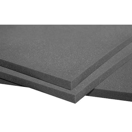 Acoustic Foam, High-Density Foam, 24 in W, 4 ft L, 1 in Thick, Gray, 8 PK MPN:PLATSHEET