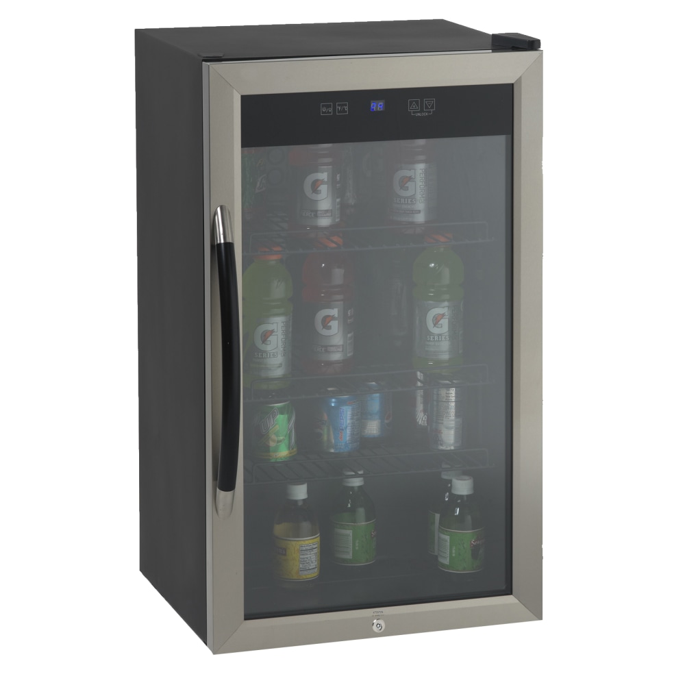 Avanti 3.0 Cu Ft Showcase Beverage Cooler Refrigerator, Black/Stainless Steel MPN:BCA306SS-IS