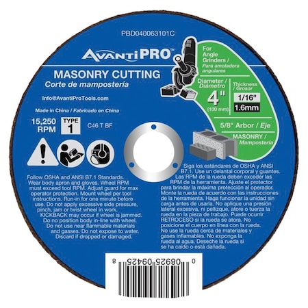 AvantiPro 4x1/16x5/8