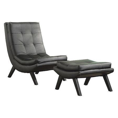 Collection: Tustin Lounge Chair And Ottoman Set, Black Back, 25 in W Chair: 37