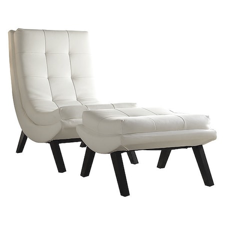 Collection: Tustin Lounge Chair And Ottoman Set, White Back, 25 in W Chair: 37