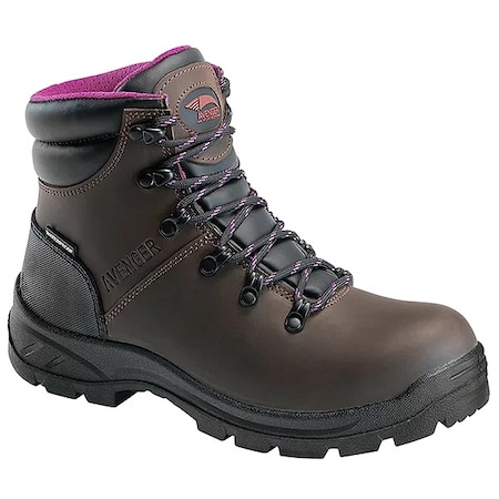 Women's 6-Inch Work Boot, 10 M, Steel Toe, 6 in H, Brown, A8125 MPN:A8125