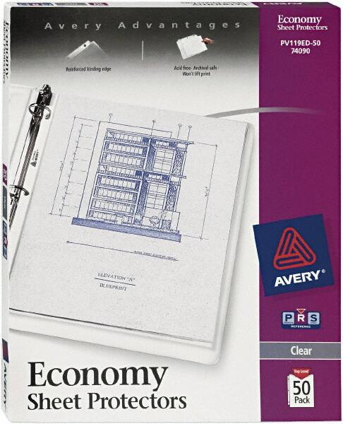 50 Pc Sheet Protector-Ring Binder: Clear MPN:74090 - Pkg Qty 50