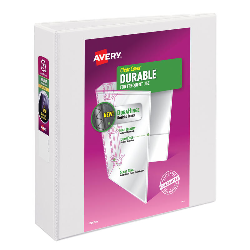 Avery Durable View 3-Ring Binder, 2in Slant Rings, White MPN:17032EA