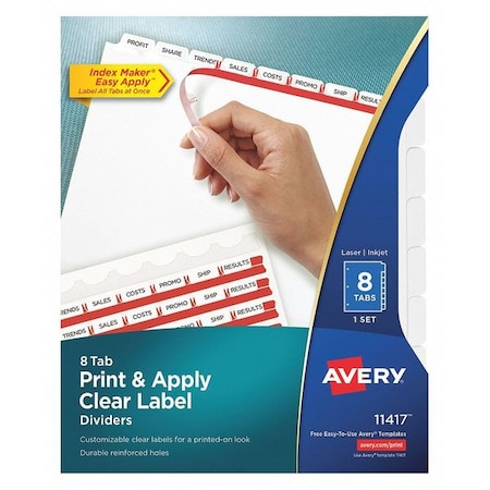 Print-On Tab Index Divider, Pk8 MPN:11417