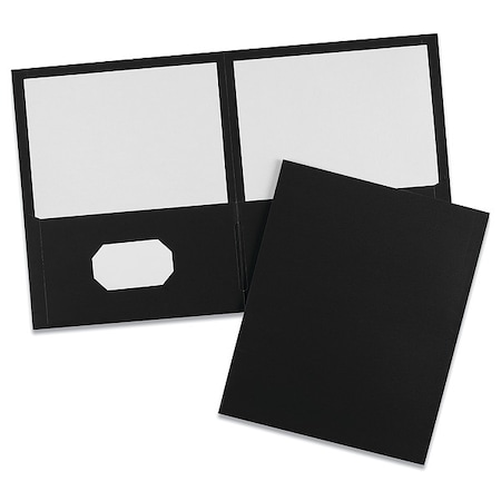 Two-Pocket File Folder, Black, PK25 MPN:47988