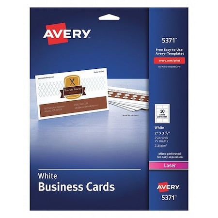 Business Cards, Laser, 2x3.5, PK250 MPN:5371