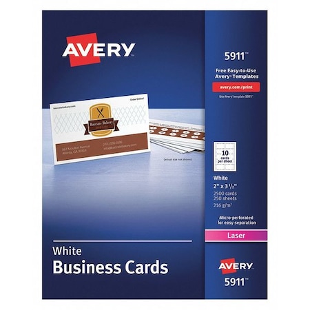 Laser Business Cards, 2x3.5, PK2500 MPN:5911