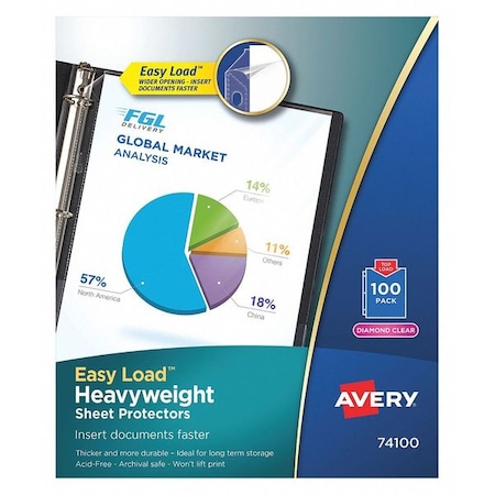 Clear Sheet Protector, Top Load, PK100 MPN:74100