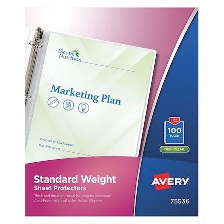 Clear, Sheet Protector, 100PK MPN:75536
