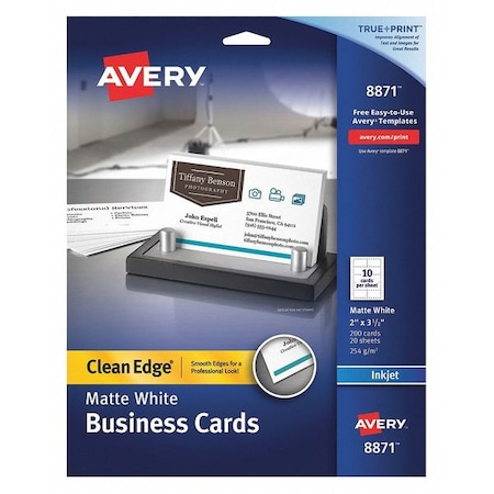 Printable Business Cards, 2-Sided, PK200 MPN:8871