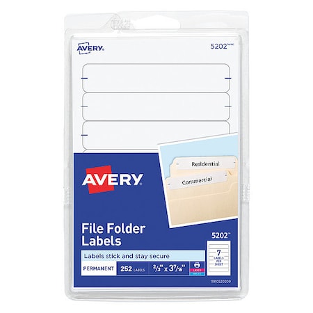Label, File, Folder, White, PK252 MPN:05202