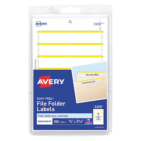 Label, File, Folder, Yellow, PK252 MPN:05209