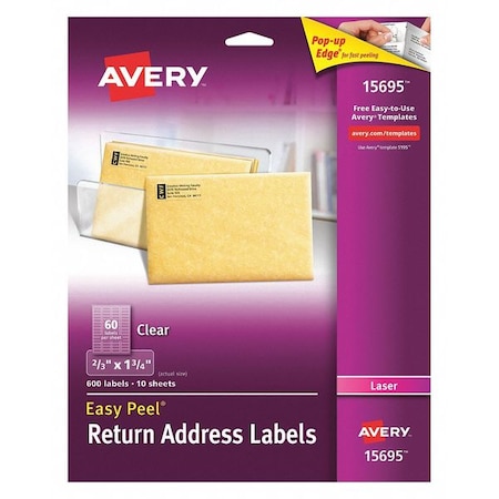 Clear laser Label, 60 Up, PK600 MPN:15695