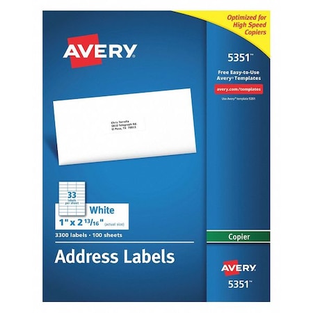 Copy Labels, 1x2-3/4, 3300/Bx, PK3300 MPN:5351