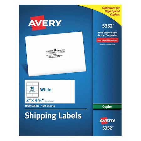 Copy Labels, 2x4-1/4, 1000/Bx, PK100 MPN:5352