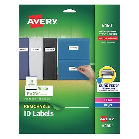 Laser Labels, White, PK750 MPN:6460