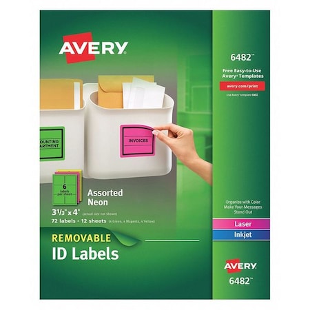 Assorted Label, 6Up, PK72 MPN:6482