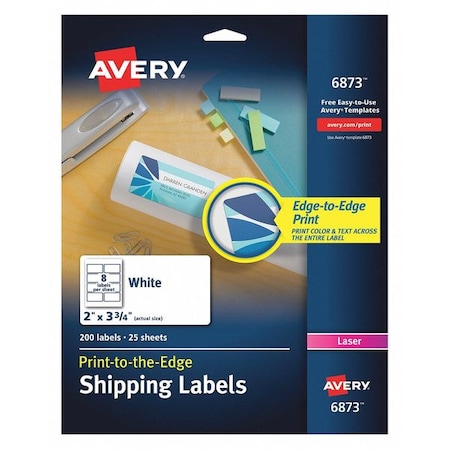 Laser Label Color Print 8Up, White, PK200 MPN:6873