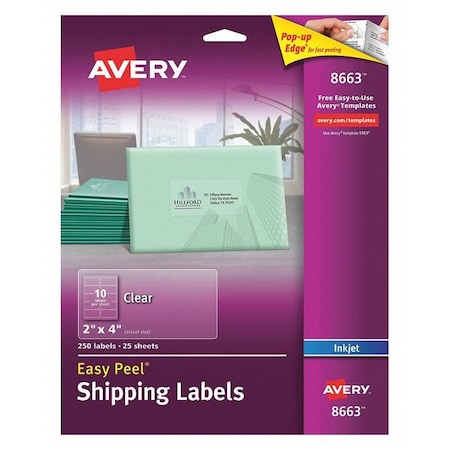 Clear Shipping Labels, Inkjet, 2