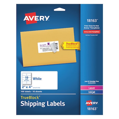 Precut Label Sheet, White, Paper, PK100 MPN:18163