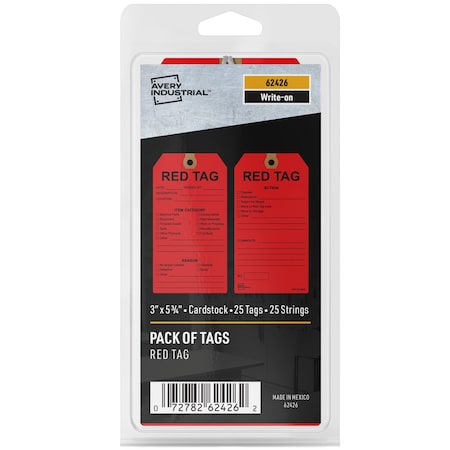 Red Tags 5S, 25 pack, PK25 MPN:62426