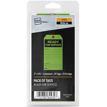 Green Service Tags, PK25 MPN:62432