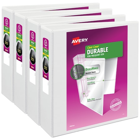 Durable Clear View 3 Ring Binders, PK4 MPN:09203