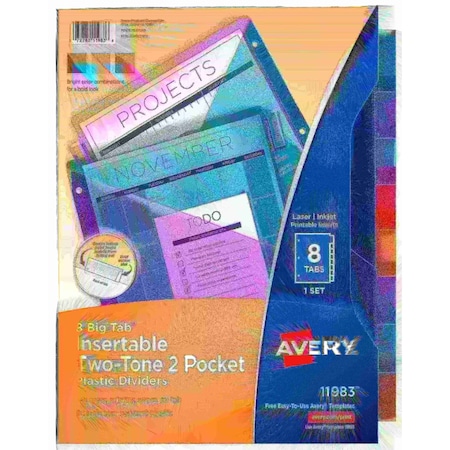 Big Tab Insertable Plastic Dividers, Two MPN:11983