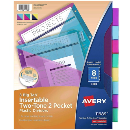 Big Tab Insertable Plastic Dividers, Two MPN:11989