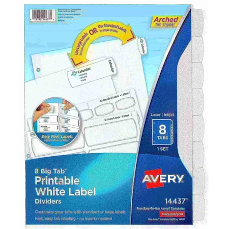 Big Tab Printable Label Dividers, Easy MPN:14437
