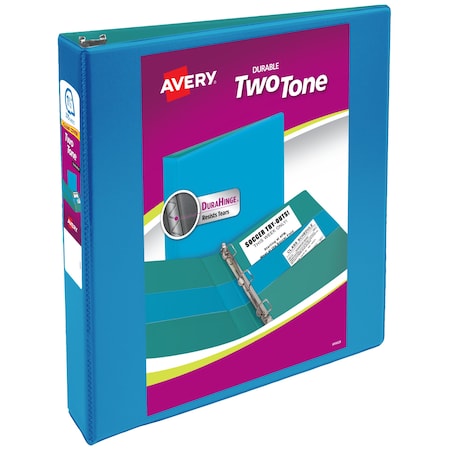 Two-Tone Durable View 3 Ring Binder, 1.5