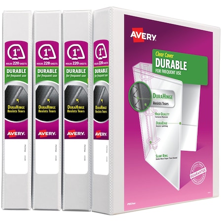 Durable View 3 Ring Binders, 1 in, PK4 MPN:17575