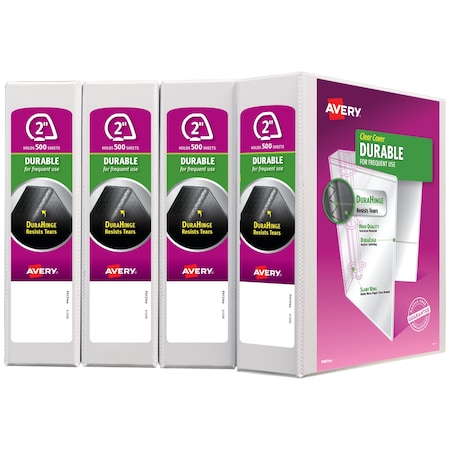 Durable View 3 Ring Binders, 2 in, PK4 MPN:17577