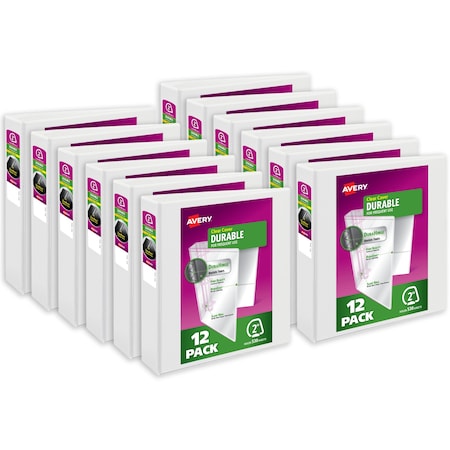 Binder, White Durable View 3 Ring, PK12 MPN:17578