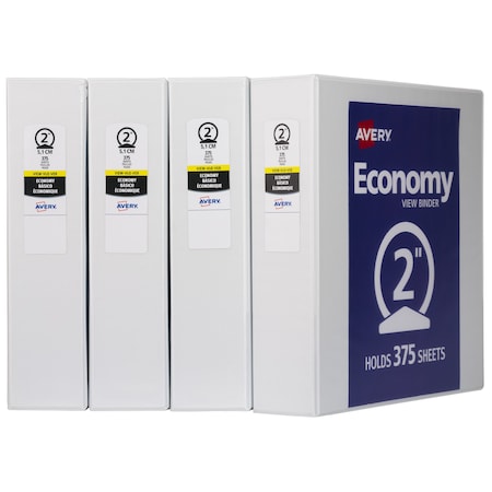 Economy View 3 Ring Binders, 2 in, PK4 MPN:19202