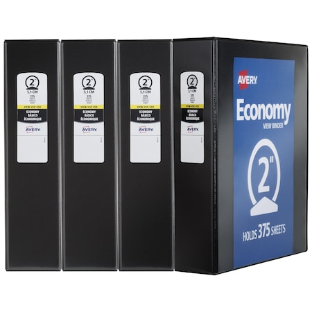 Economy View 3 Ring Binders, 2 in, PK4 MPN:19205