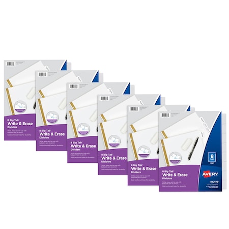 Big Tab Write and Erase Paper Dividr, PK6 MPN:21213