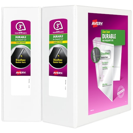 Durable Clear View 3 Ring Binders, PK2 MPN:35307