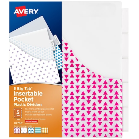 Big Tab Insertable Plastic Dividers MPN:7708