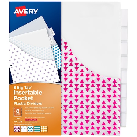 Big Tab Insertable Plastic Dividers MPN:7709