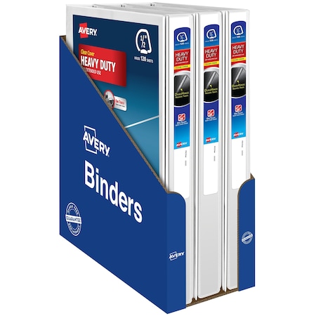 Heavy-Duty View 3 Ring Binder, 0.5