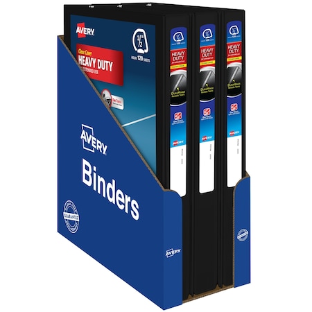 Heavy-Duty View 3 Ring Binder, 0.5