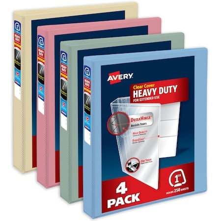 Binder, Assorted Pastel Colors, PK4 MPN:79631