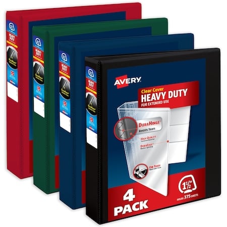 Binder, Assorted Dark Colors, PK4 MPN:79635