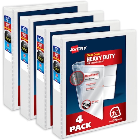 Binders, Heavy-Duty View 3 Ring, PK4 MPN:79781